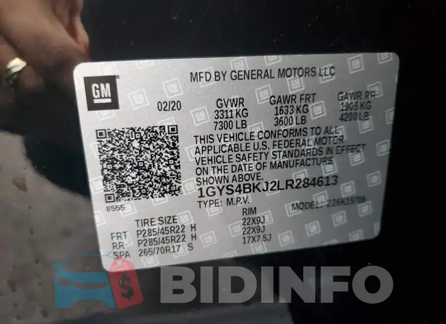 1GYS4BKJ2LR284613 Photo# 13