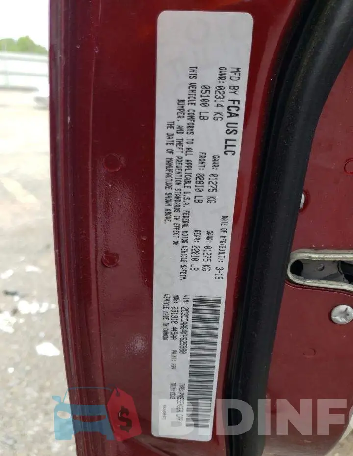 2C3CCAAG4KH625980 Photo# 12