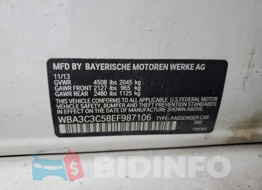 WBA3C3C58EF987106 Photo# 12