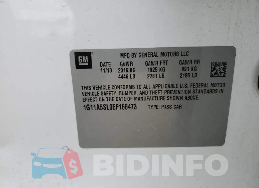 1G11A5SL0EF166473 Photo# 12