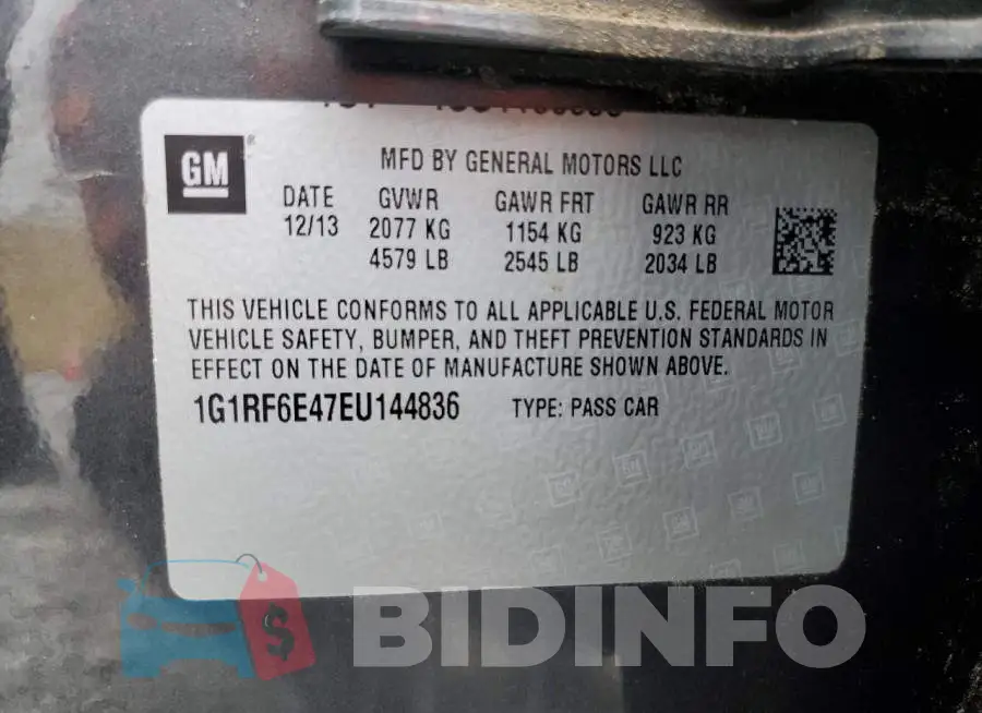 1G1RF6E47EU144836 Photo# 12