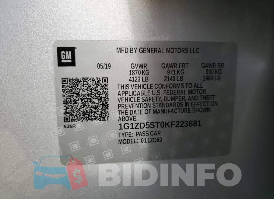1G1ZD5ST0KF223681 Photo# 12