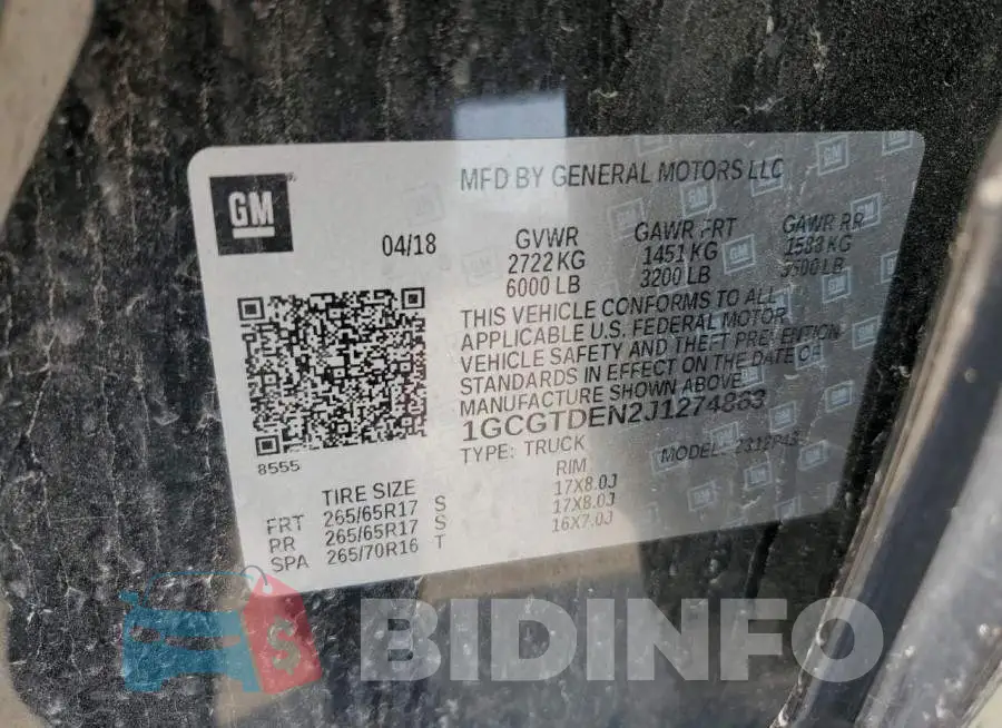 1GCGTDEN2J1274863 Photo# 12