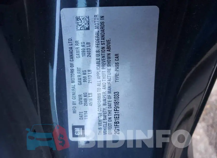 2G1FB1E31F9181033 Photo# 12