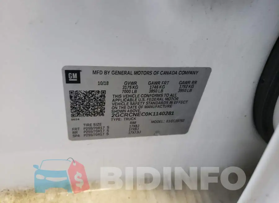 2GCRCNEC0K1140281 Photo# 12