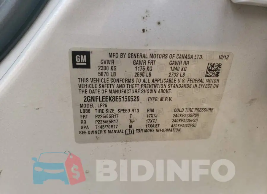 2GNFLEEK8E6150520 Photo# 14