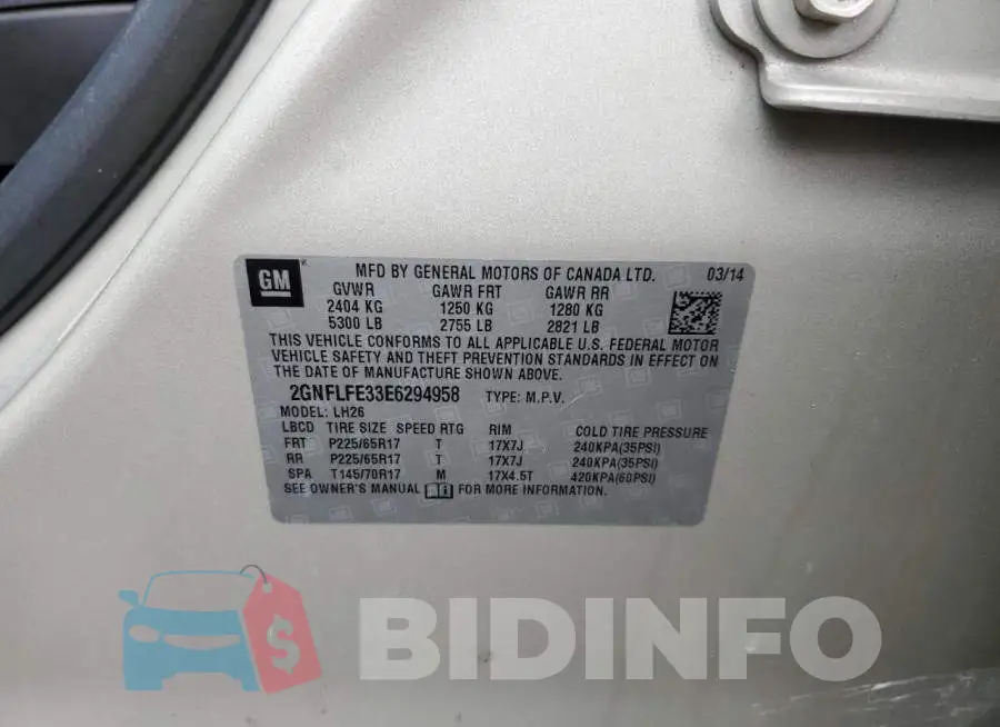 2GNFLFE33E6294958 Photo# 13