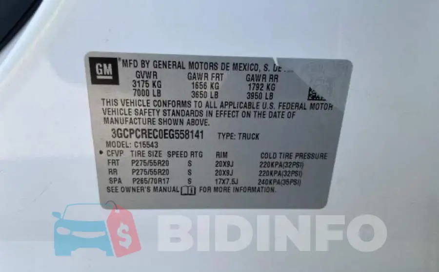 3GCPCREC0EG558141 Photo# 10
