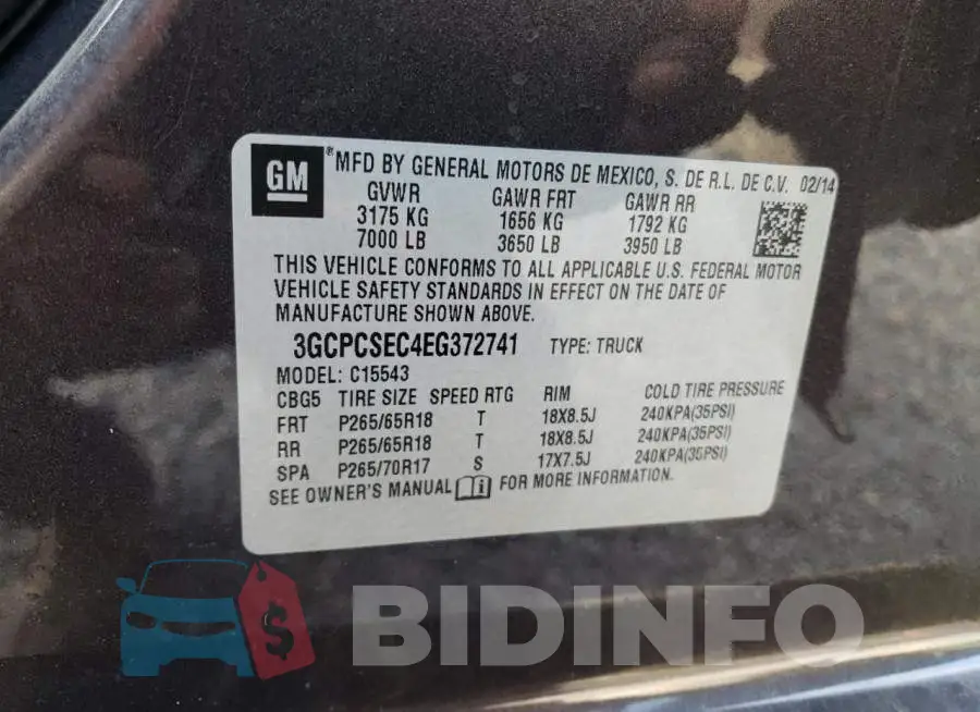 3GCPCSEC4EG372741 Photo# 12