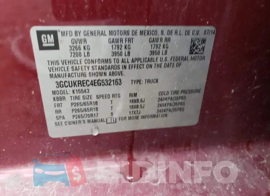 3GCUKREC4EG532163 Photo# 12