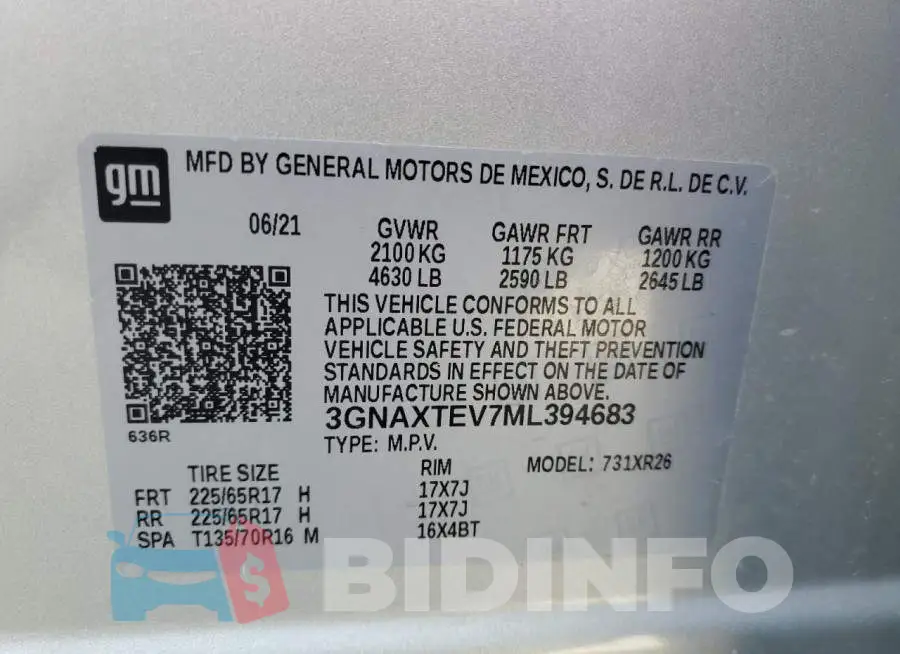 3GNAXTEV7ML394683 Photo# 14