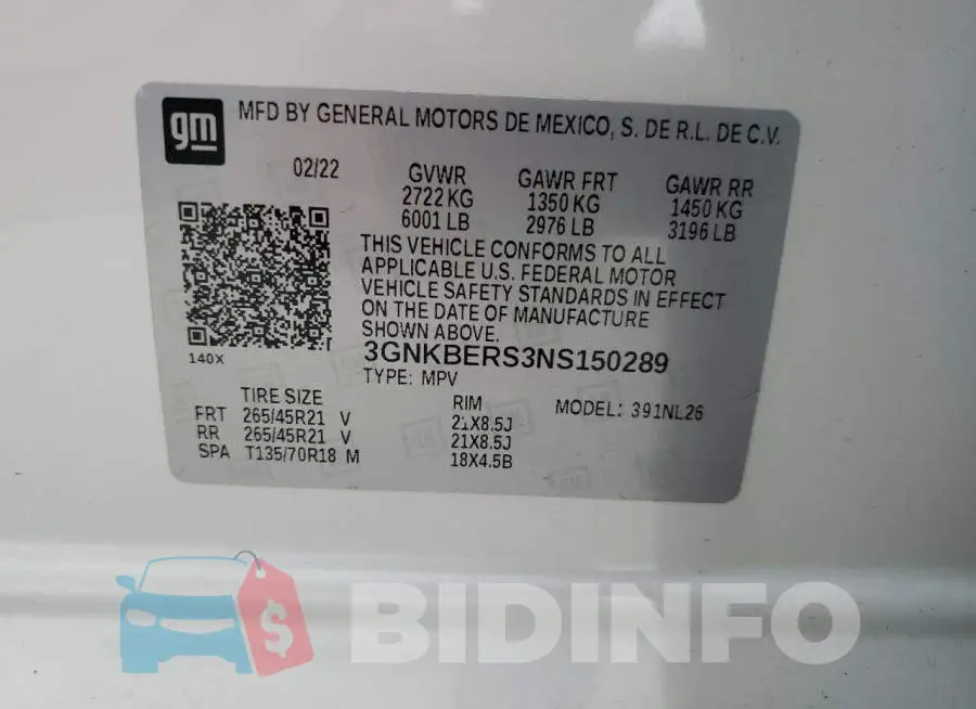 3GNKBERS3NS150289 Photo# 13