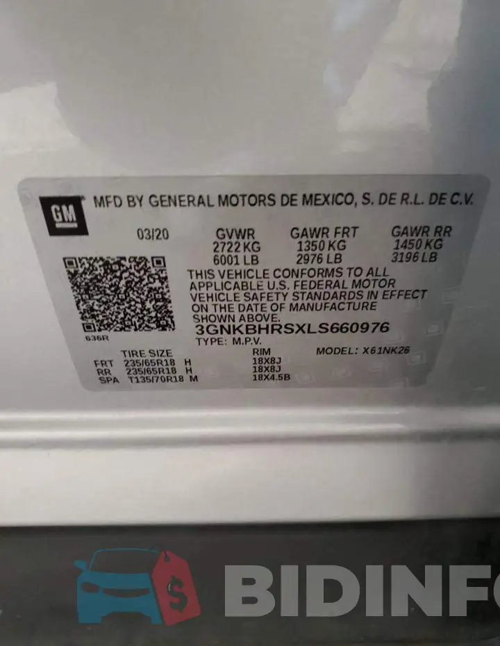 3GNKBHRSXLS660976 Photo# 12