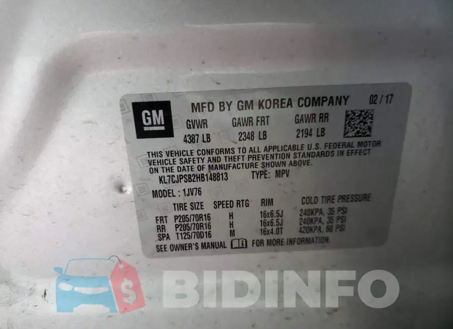 KL7CJPSB2HB148813 Photo# 10