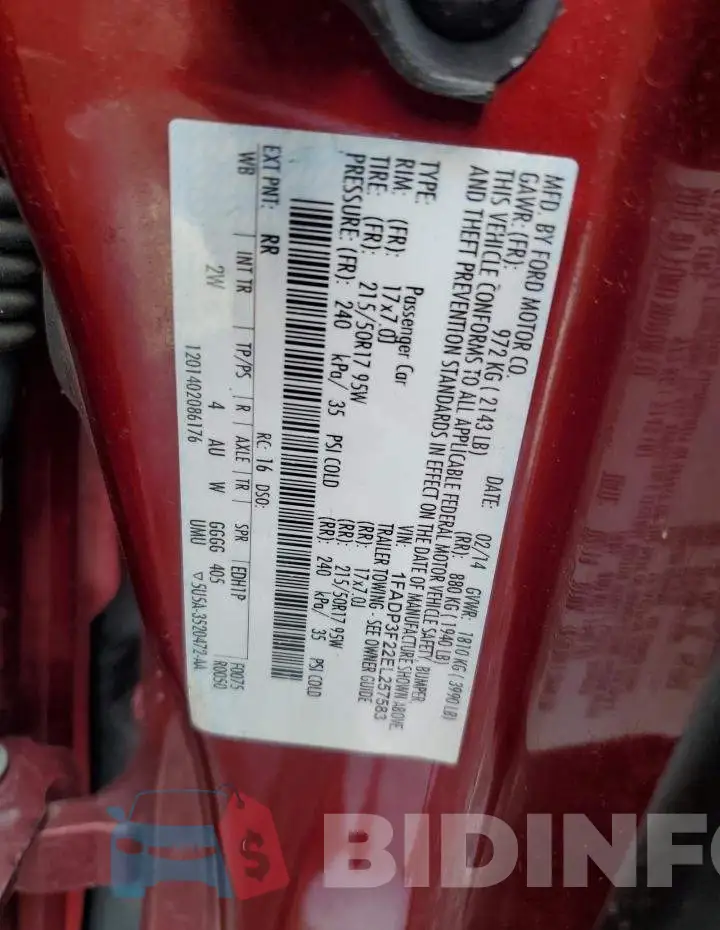 1FADP3F22EL257583 Photo# 12