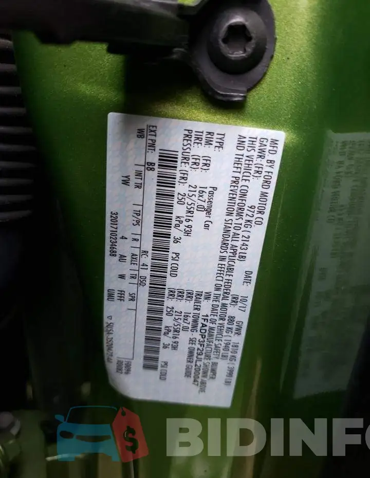 1FADP3F29JL200047 Photo# 12