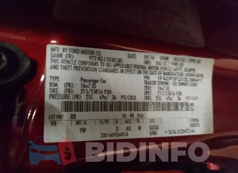 1FADP3F2XGL390417 Photo# 12