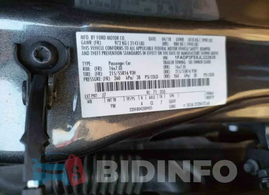 1FADP3FE8JL322828 Photo# 12