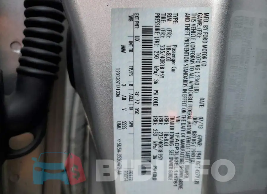 1FADP3L93EL111761 Photo# 13