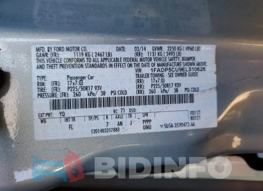 1FADP5CU9EL510626 Photo# 12