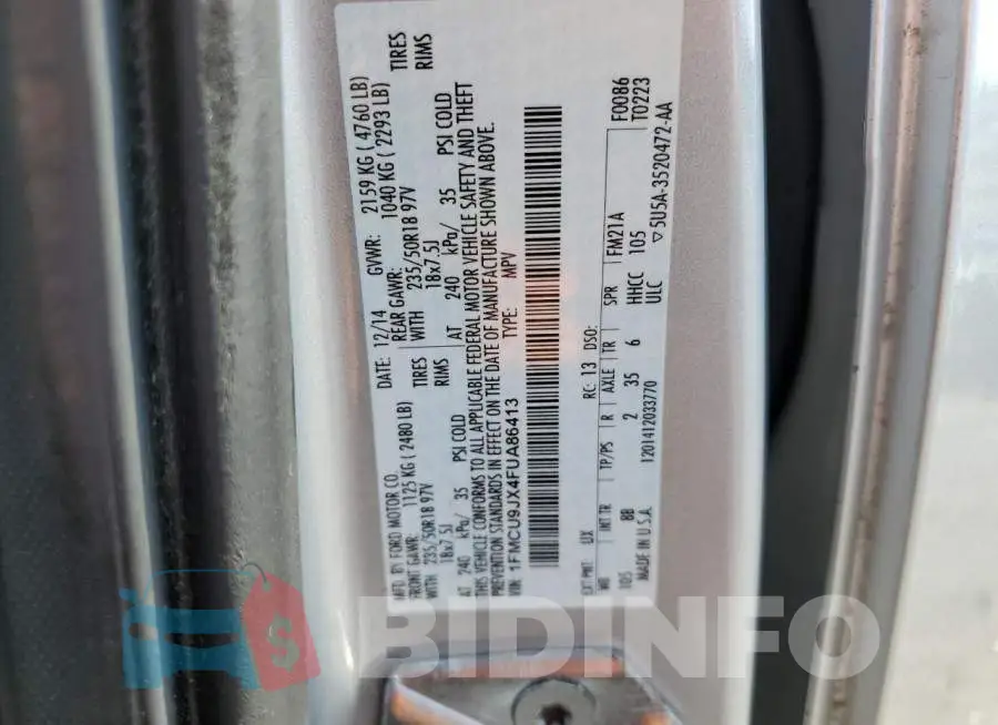 1FMCU9JX4FUA86413 Photo# 12