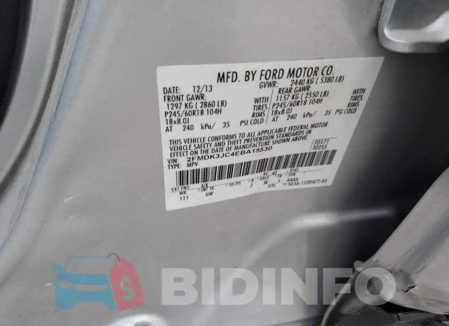 2FMDK3JC4EBA15530 Photo# 12