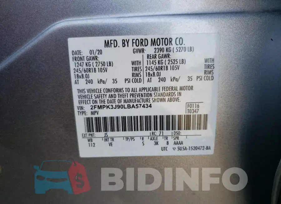 2FMPK3J90LBA57434 Photo# 12