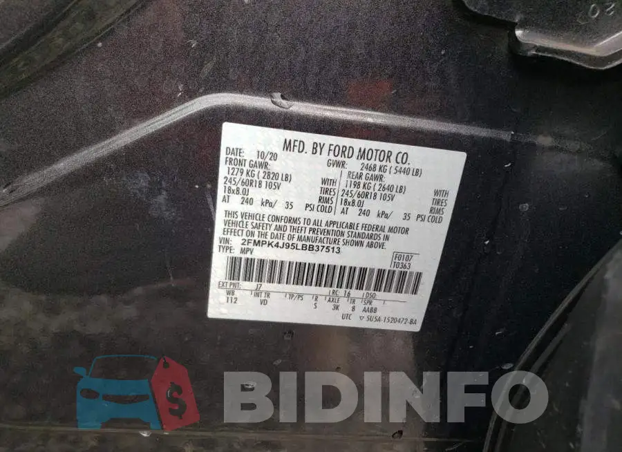 2FMPK4J95LBB37513 Photo# 13