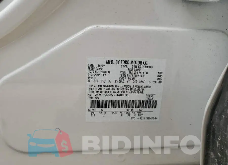 2FMPK4K92LBA09891 Photo# 12