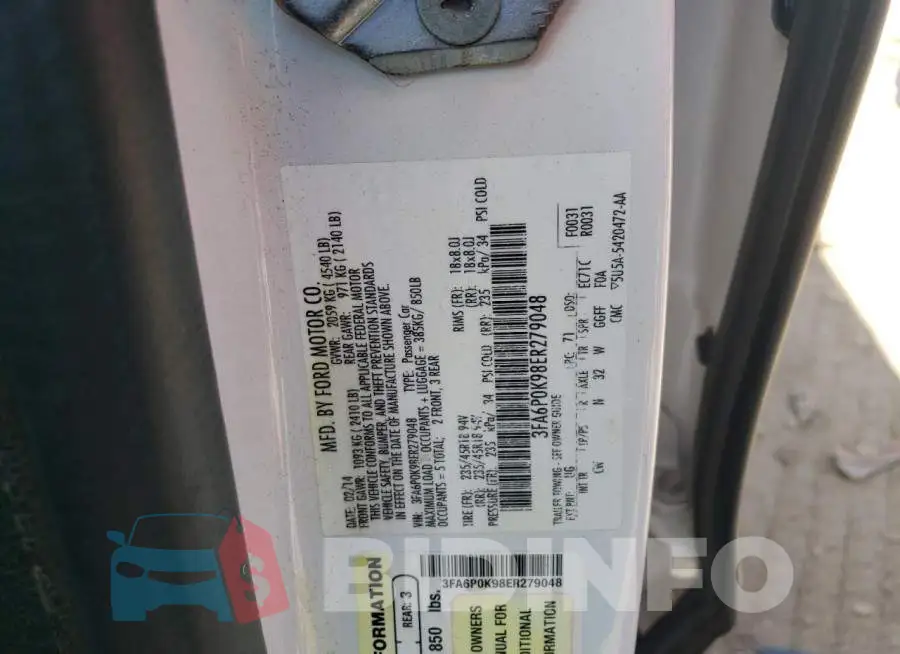 3FA6P0K98ER279048 Photo# 12