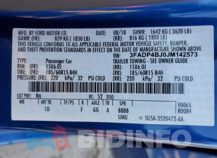 3FADP4BJ0JM142573 Photo# 12