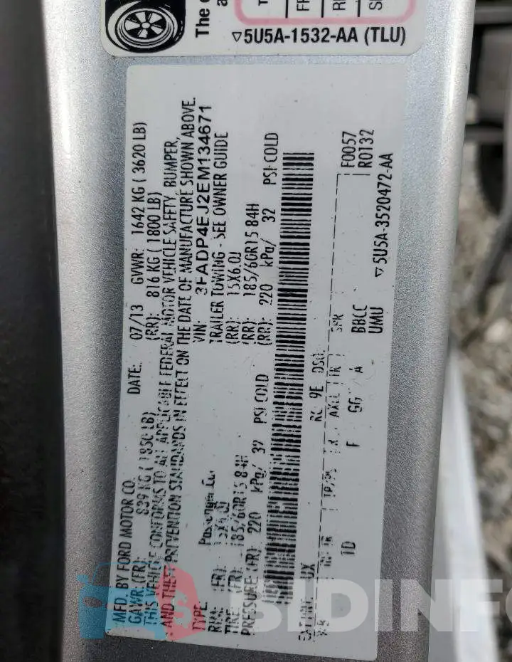 3FADP4EJ2EM134671 Photo# 12