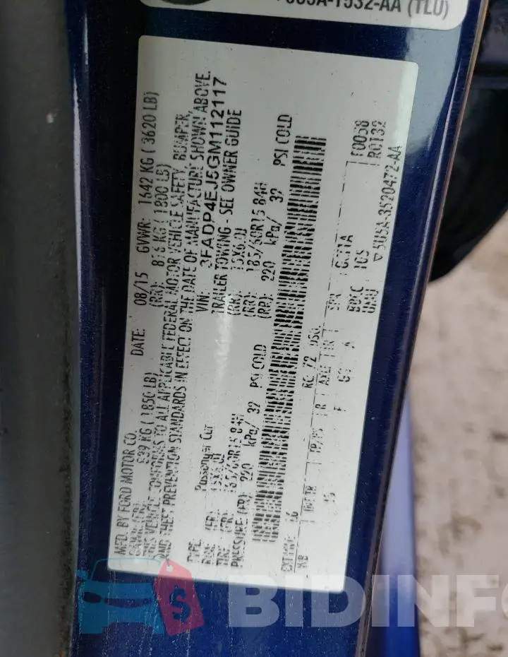 3FADP4EJ5GM112117 Photo# 12