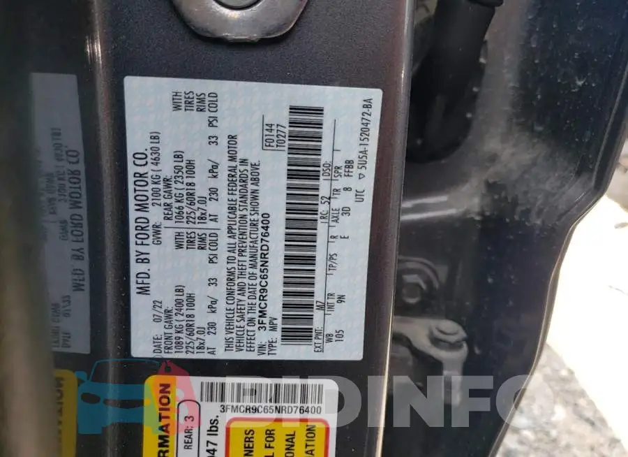 3FMCR9C65NRD76400 Photo# 12