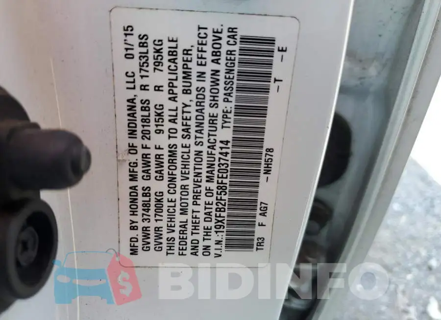 19XFB2F58FE037414 Photo# 12