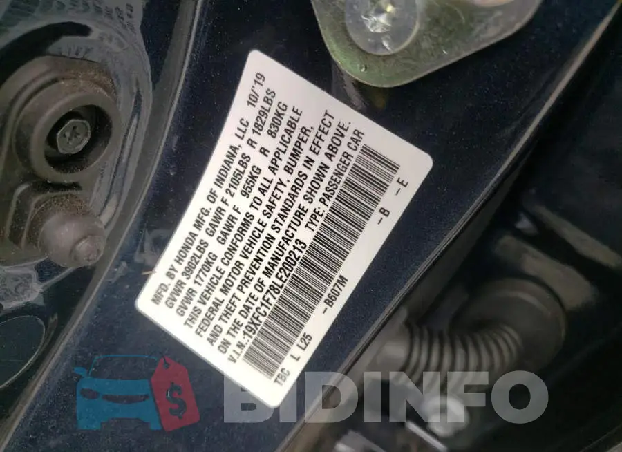 19XFC1F78LE200213 Photo# 12