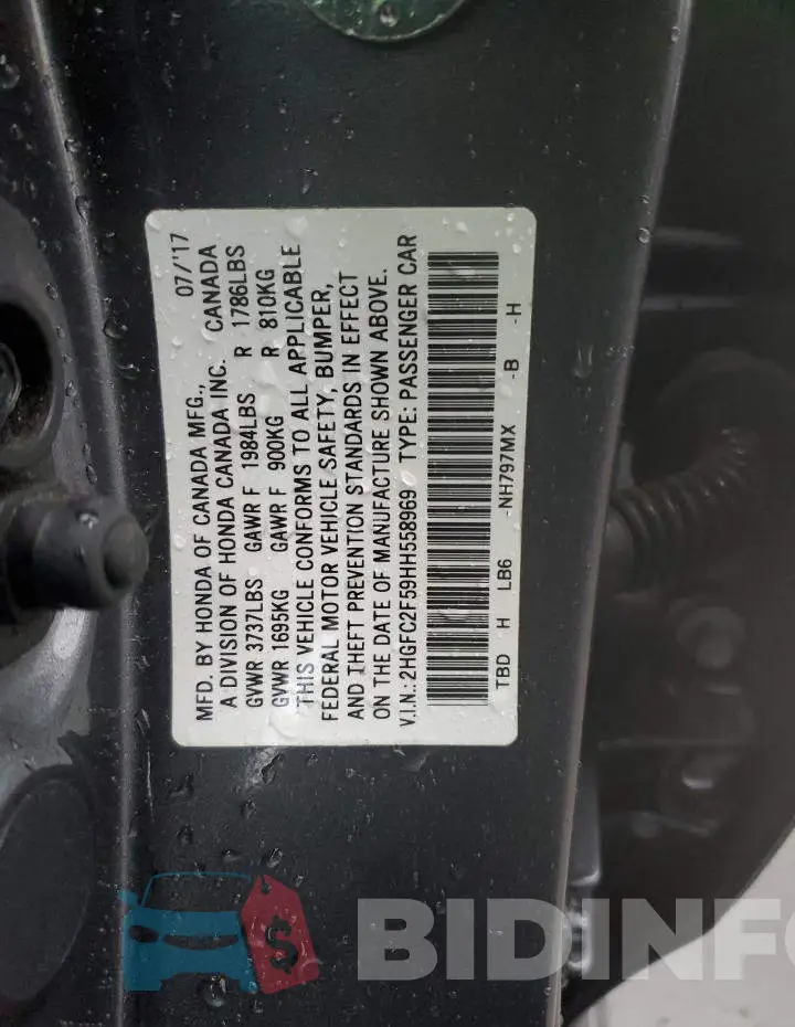 2HGFC2F59HH558969 Photo# 12