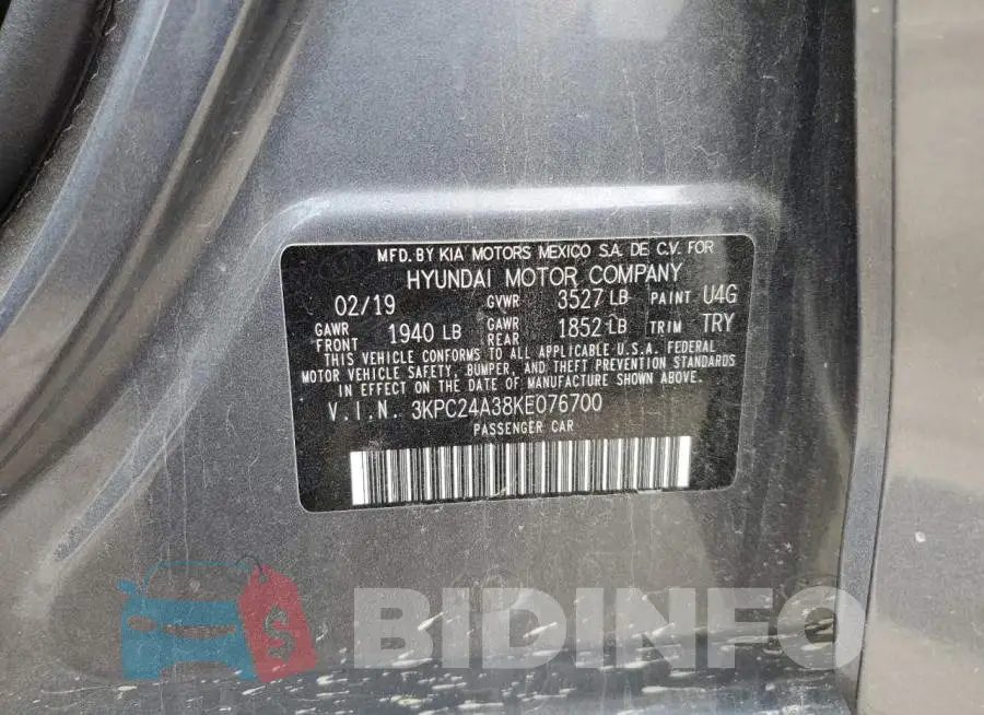 3KPC24A38KE076700 Photo# 12