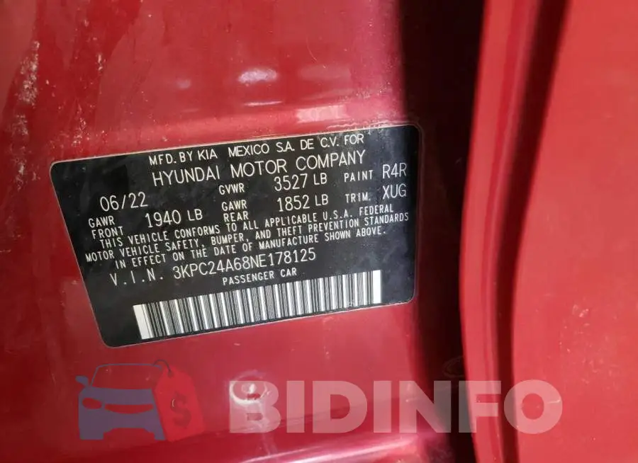 3KPC24A68NE178125 Photo# 13
