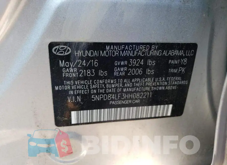 5NPD84LF3HH082211 Photo# 12