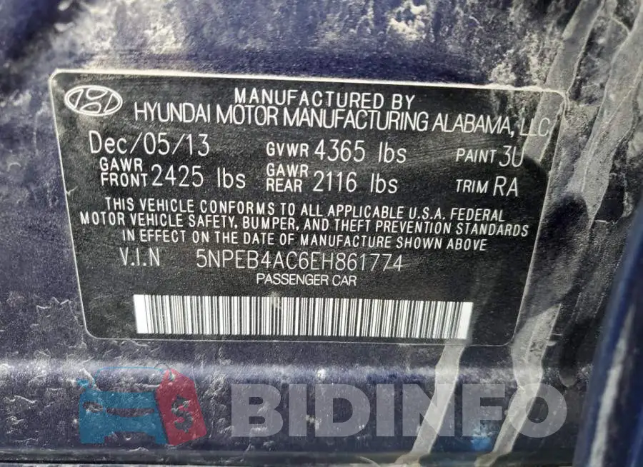 5NPEB4AC6EH861774 Photo# 12