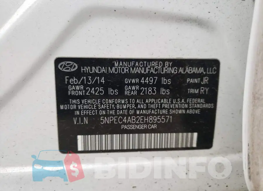 5NPEC4AB2EH895571 Photo# 12
