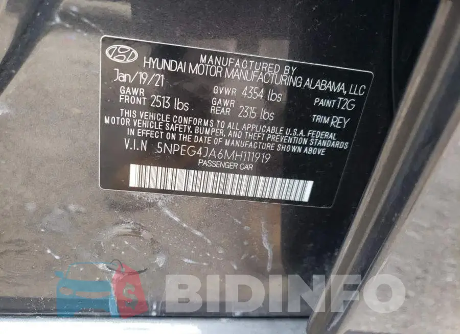 5NPEG4JA6MH111919 Photo# 12