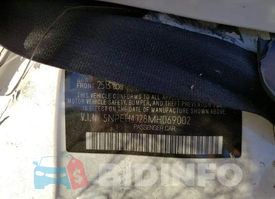5NPEH4J28MH069002 Photo# 12