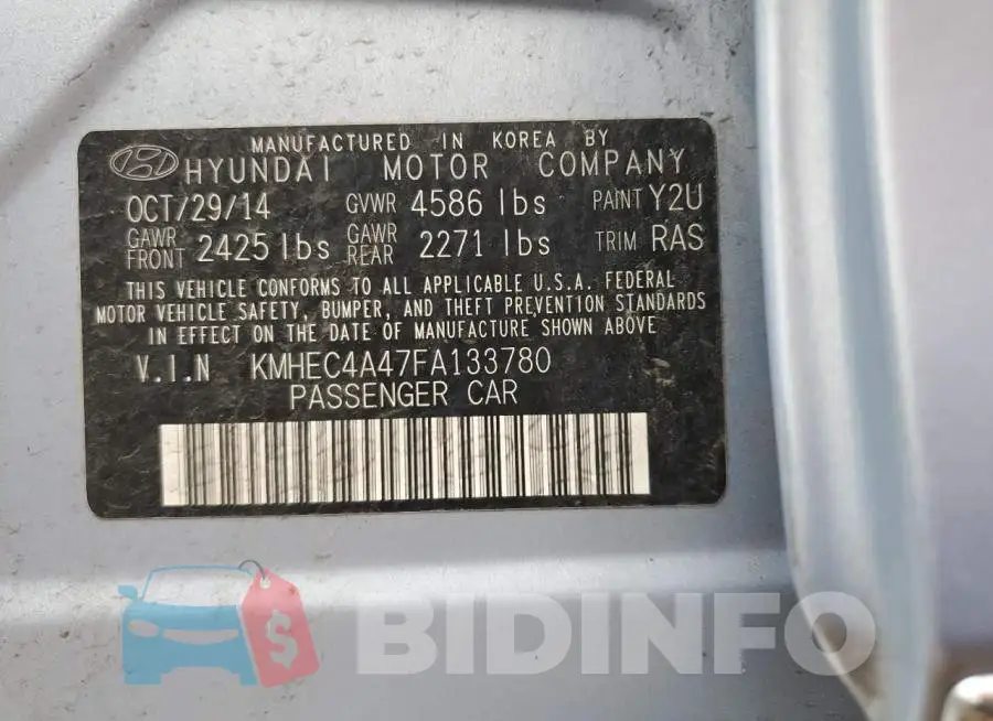 KMHEC4A47FA133780 Photo# 12