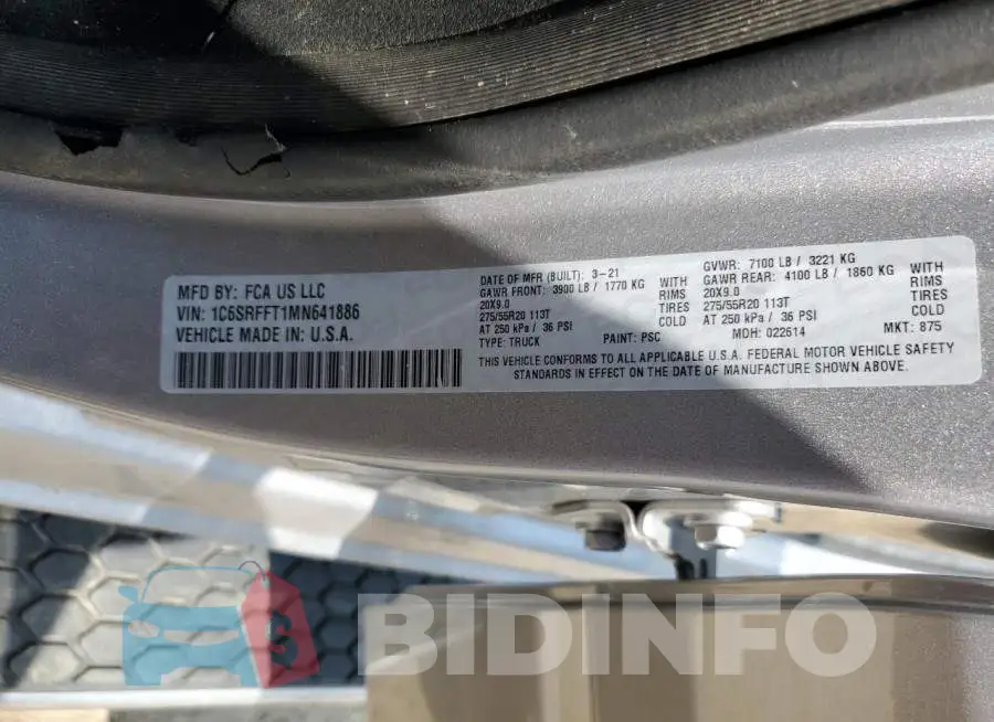 1C6SRFFT1MN641886 Photo# 13