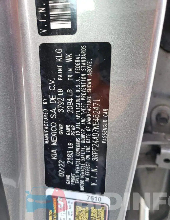 3KPF24AD7NE462471 Photo# 12