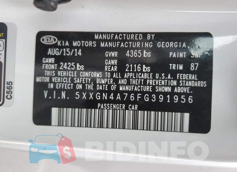 5XXGN4A76FG391956 Photo# 13