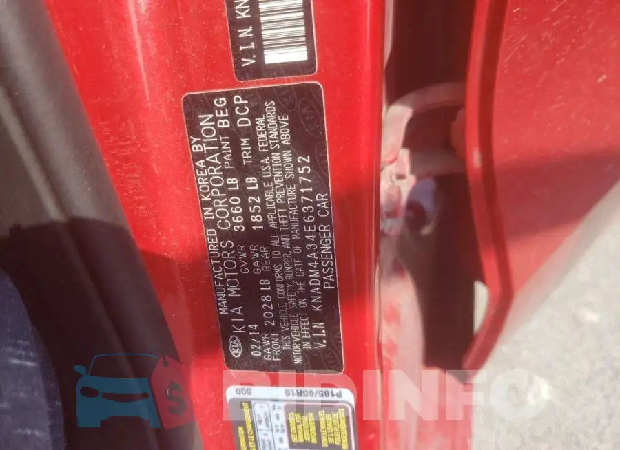KNADM4A34E6371752 Photo# 12