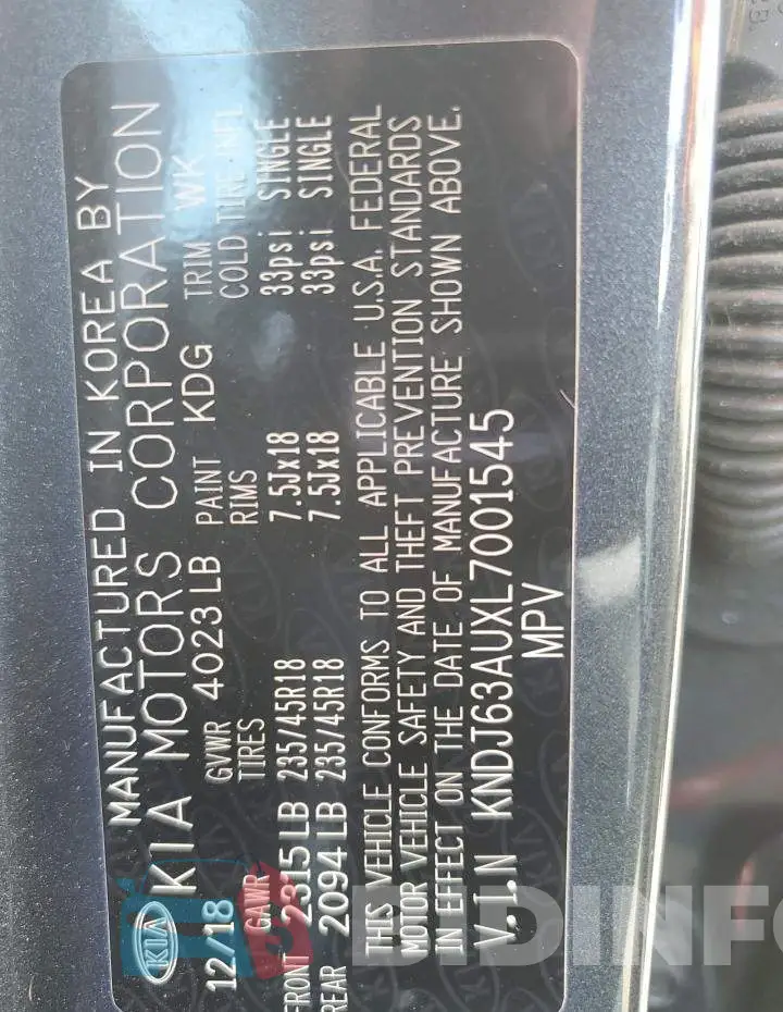 KNDJ63AUXL7001545 Photo# 12